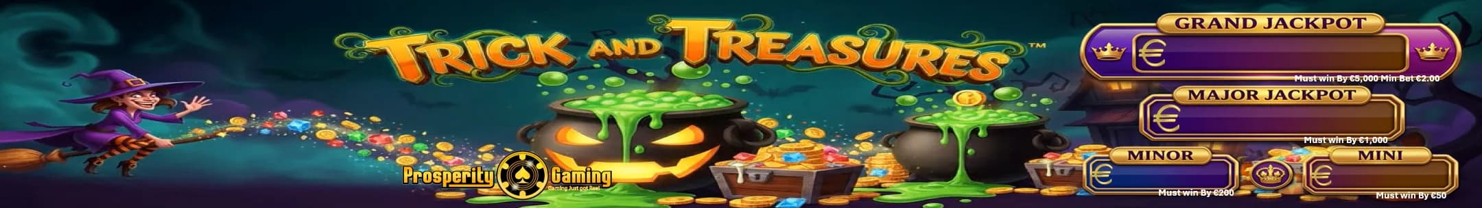 Tricks or Treasures ultrawide bank sign